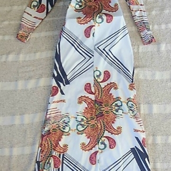 & Other Stories Blue and White Bishop Sleeve Maxi Dress - Picture 2 of 9